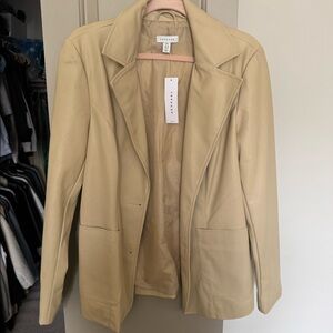 Faux Leather Topshop Blazer